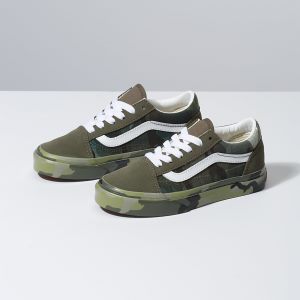 Vans Erkek Çocuk Spor Ayakkabı Old Skool Plaid Camo Mor/Beyaz | 94453-487